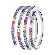 Ring aus 925 Silber, spiralförmig, mit Zirkoniabesatz, mehrfarbig (1070008)