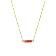 Halskette aus Edelstahl, vergoldet, mit roten Onyx (1070033)