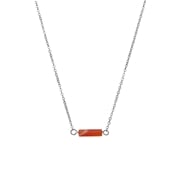 Halskette aus Edelstahl mit roten Onyx (1070034)