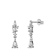 Zilveren oorknoppen druppel zirkonia (1070174)