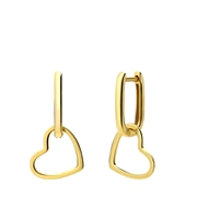 Vergoldete Ohrringe aus 925er Silber mit einem hängenden Herz (1070217)