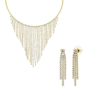 Goudkleurige bijoux set ketting met oorbellen (1070284)
