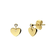 Ohrringe aus Edelstahl, vergoldet, mit Herz (1070431)