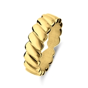 Ring aus Edelstahl, vergoldet, Rippenstruktur (1070507)