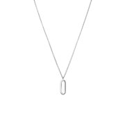 Zilveren ketting met hanger ovaal (1070824)