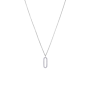 Zilveren ketting met ovaalvormige hanger zirkonia (1070826)