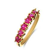 Ring im Vintage-Stil aus Edelstahl, vergoldet, mit fuchsiafarbenem Zirkonia (1070865)