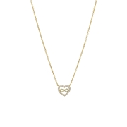 Zilveren goldplated ketting met hanger hart infinity zirkonia (1070877)