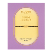 Tennisarmband aus Edelstahl, vergoldet, Zwilling/Gemini (1070933)