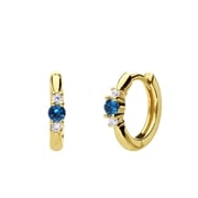 Ohrringe aus 925er Silber, vergoldet, Zirkonia Blau/Weiß (1070968)
