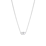 Zilveren ketting met hanger hartjes zirkonia (1070990)