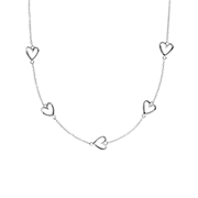 Halskette aus 925 Silber mit Herz-Anhängern (1071056)