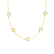 Zilvren goldplated ketting met hangers hart (1071057)
