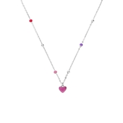 Halskette aus 925er Silber mit rosa Herz (1071117)