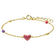 Armband aus 925er Silber, vergoldet, mit rosa Herz (1071121)