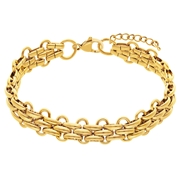 Stalen goldplated armband breed multi (1071322)