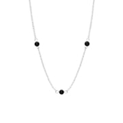 Halskette aus Edelstahl, schwarzer Achat (1071522)