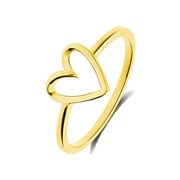 Zilveren goldplated ring hart (1071065)