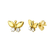 14K gouden kinderoorbellen vlinder met zirkonia (1021674)