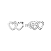 Zilveren oorbellen hartjes (1024075)
