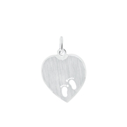 Silber-Charms mit graviertem Herz, kleine Füße (1030705)