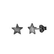Zilveren oorbellen blackplated ster (1041589)