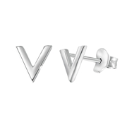 Zilveren oorbellen rhodiumplated V (1042052)