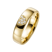 9 Karaat gele trouwring diamant Pioenroos hart H76 (1049739)