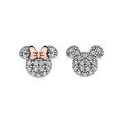 Zilveren Disney Mickey&Minnie oorbellen rose zirk (1064855)