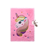 Roze fluffy notitieboek met unicorn (1069475)