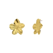 Stalen goldplated oorbellen bloemen (1069896)