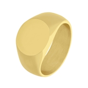 Gerecycled stalen goldplated zegelring rond (1067708)